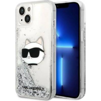 KARL LAGERFELD Кейс Karl Lagerfeld KLHCP14MLNHCCS за iPhone 14 Plus 6.7", сребрист / сребрист, твърд, Glitter Choupette Head (KF001419-0)