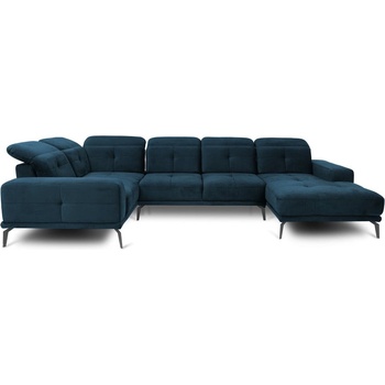 Eltap Тъмносин кадифен ъглов диван (ляв ъгъл U форма) Neviro - ELTAP (CO-NEV-LT-40LU)