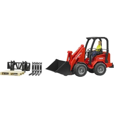 BRUDER Bruder Schäffer Hoflader 2034 модел с фигурка и аксесоари, червен/черен (02191)