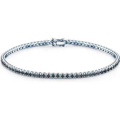 SAVICKI Тенис гривна Luminy 1, 9 мм: бяло злато, черни диаманти