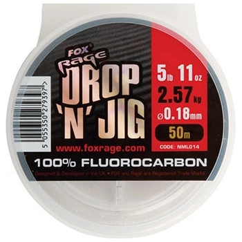 Fox Rage Fluorocarbon Drop 'N' Jig Fluorocarbon 50 m 0,2 mm 3,08 kg