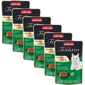 Animonda Vom Feinsten Cat Adult - заек и пилешки филета 6 x 85 г