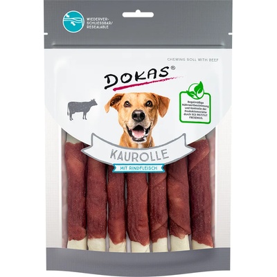 DOKAS 190г Dokas рулца за дъвчене, лакомство кучета - говеждо месо и говежда кожа
