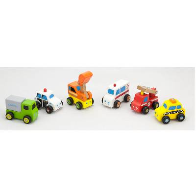 Комплект от дървени коли (6 бр. ) - Viga Toys