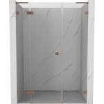 Mexen Lunar L Душ врати с панти ляв 125 см, прозрачни, четкана мед - 834SL-125-050-65-00-L (834SL-125-050-65-00-L)