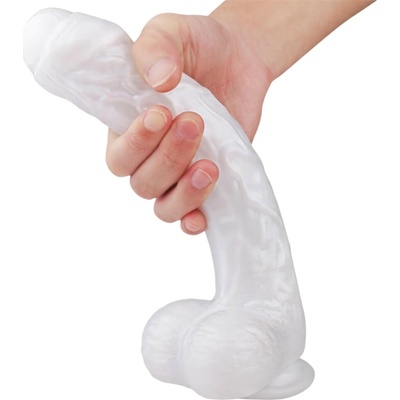 Sex HD Martin prísavkový realistický dildó s semenníkmi biely