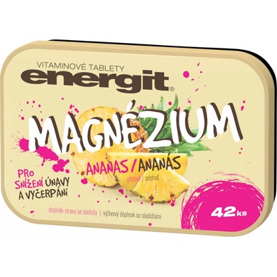 energit MAGNÉZIUM vitamínové tablety s príchuťou ananás 42 ks