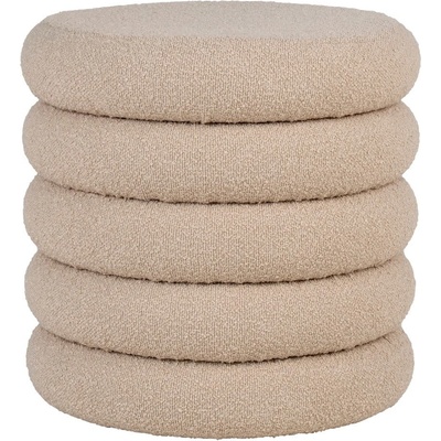 House Nordic Béžový taburet z textilie bouclé Brooklyn – House Nordic