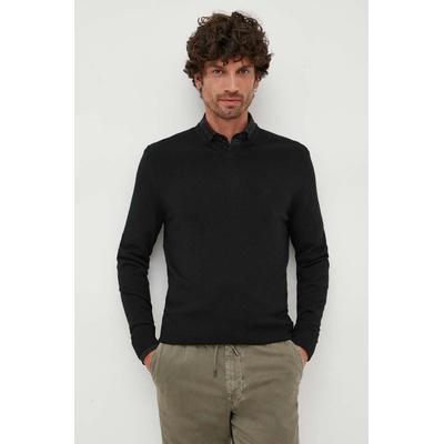 Calvin Klein Вълнен пуловер Calvin Klein мъжки в черно от лека материя (K10K110423)