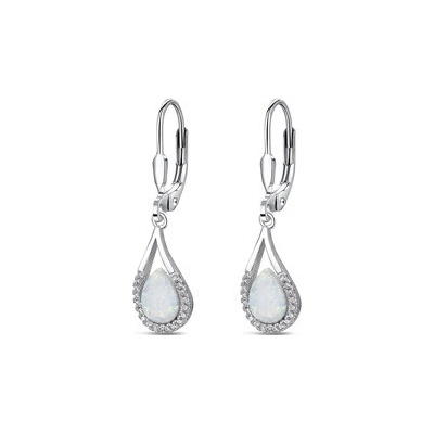 Nubis stříbrné visací náušnice s opálem NB943-OP17