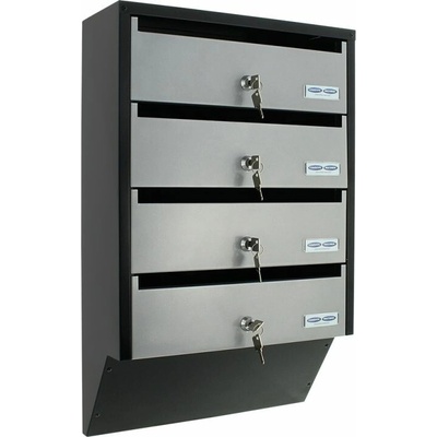 Rottner Depot 4 strieborno-čierna poštová schránka