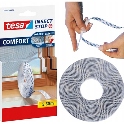 Tesa Náhradní páska suchého zipu na sítě do oken a dveří, bílá, 5,6m (55387-00020-00)
