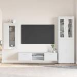 vidaXL Комплект ТВ шкаф FLORIN 3 бр. Бяло Инженерна дървесина (3397964)