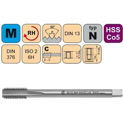 NÁSTROJE CZ závitník strojní M14*2 HSSCo5 E ISO2 DIN 376 C, CZZ3000-M14-ISO2