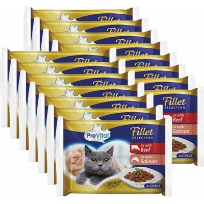 PreVital Fillet Selection hovězí losos v omáčce 60 x 85 g