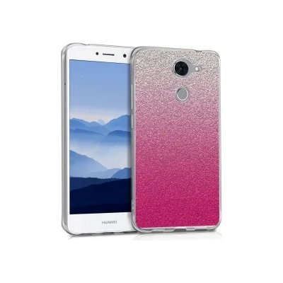 kwmobile Кейс с дизайн отблясъци за Huawei Y7 - розов