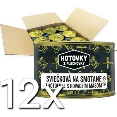 Hotovky z plechovky Sviečková na smotane s hovädzím mäsom Lactofree 400g | 12ks v kartóne