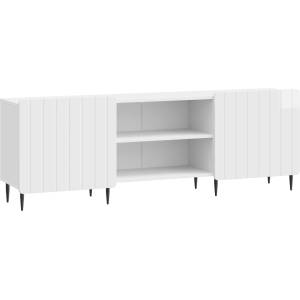 vidaXL ТВ шкаф Бял гланц 150 x 31 x 52 см Инженерна дървесина (894459)