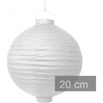 PartyDeco Lampion zahradní s diodou 20cm bílý