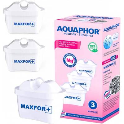 Aquaphor Комплект 3 бр филтри за вода Aquaphor MAXFOR+ Mg 220006, 200 л, Бял (220006)