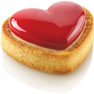 Silikomart Formičky na tartaletky srdce TARTE RING RÁFKY AMORE 8x7 cm 8 ks
