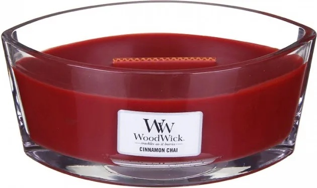 WoodWick Cinnamon Chai ароматна свещ с дървен фитил 453, 6 гр