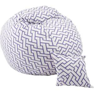Pufrelax Комплект Барбарон и декоративна възглавница, 450л. Matusalem, Zappity Purple, Перящ се калъф, Подходящ за деца, Пълнеж с микс от мемори пяна и дунапрен, Гама Premium
