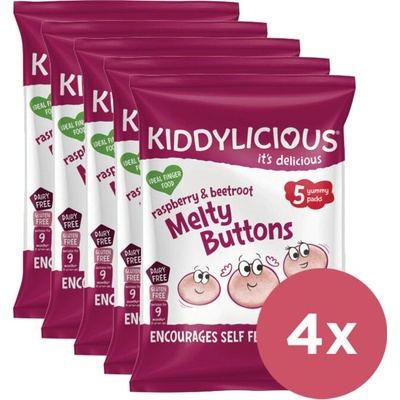 KIDDYLICIO US Gombíky ovocno-zeleninové malina s repou 4 x 6 g