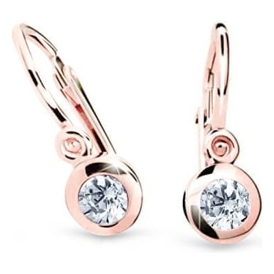 Cutie Jewellery prekrásne detské náušnice z ružového zlata C1537-10-X-4 červená