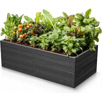 Prosperplast Vyvýšený záhon BASE WOODY antracit 149,2 cm