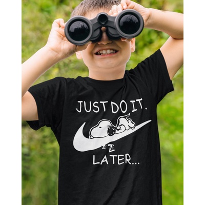 Bezvatriko.cz dětské tričko s potiskem Just do it tomorrow černá