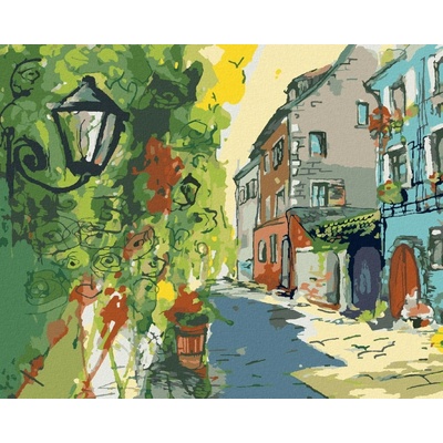 zuty Malování Podle Čísel Malá Městská Ulička 40 x 50 Cm Plátno Rám