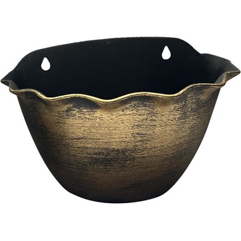 Kvetináč Strend Pro Wave, 26x18 cm, zlatý, metalický efekt, závesný