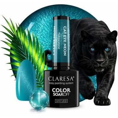 Claresa Gél lak Cat Eye NEON TURQUOISE Neónový tyrkys 5 ml