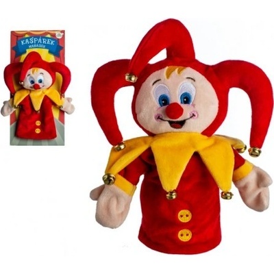 Gašpar maňuška na ruku plyšový 28cm s roľničkami na karte