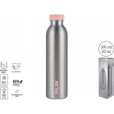 Milan Termo láhev 591 ml Silver
