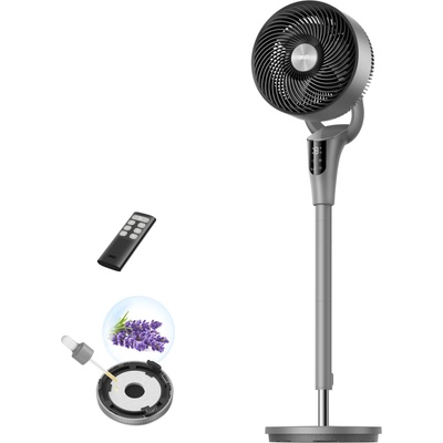 DREO Quiet Stand Fan for Bedroom [Improved], 27m Airflow, Quiet, 90° Oscillating, DC Motor, 8 Speeds, 3 Modes, 96-106cm Height Adjustable, 8H Timer, 105° Manual Tilt - DR-HPF013