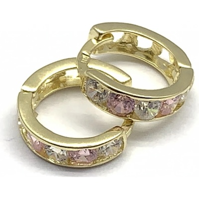Jan Kos jewellery zlaté náušnice s růžovým kamenem 59630891