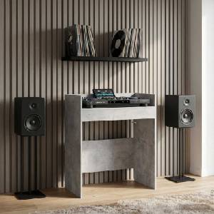 vidaXL DJ маса Бетонно сиво 102 x 45 x 102 см Инженерна дървесина (8006743)