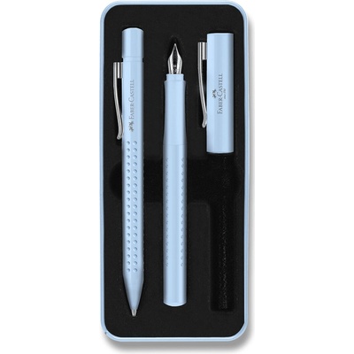 Faber Castell Grip Edition 2010 sada plnicí a kuličkové pero světle modrá – Zboží Dáma