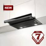 Faber OPTIGLASS COMFORT A90 XBK, Телескопичен аспиратор за вграждане, 618 m3/h, инокс и черно (OPTIGLASS COMFORT A90 XBK)