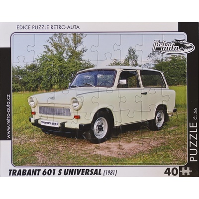 Retro-Auta č. 56 TRABANT 601 S UNIVERSAL 1981 40 dílků
