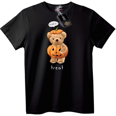 NOONEBRAND Тениска Halloween Мечока Лудория или Лакомство - 7XL, White