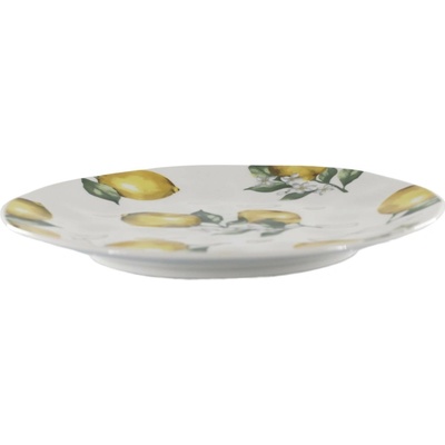 Porcelánový dezetní talíř s citróny Maison Limone Blossom - Ø 20*2 cm - Chic Antique