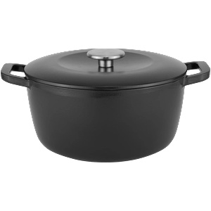 HORECANO Чугунена касерола емайл дълбока 4.5L Ø24.8xh12cm ЧЕРЕН МАТ (HC-47171) (0147171)
