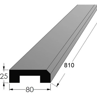 Dveřní práh s drážkou - O BK 800x80 x 25 – Hledejceny.cz
