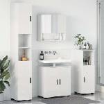 vidaXL Комплект мебели за баня 4 бр. Лъскаво бяло 61 x 35 x 64 см (3392967)