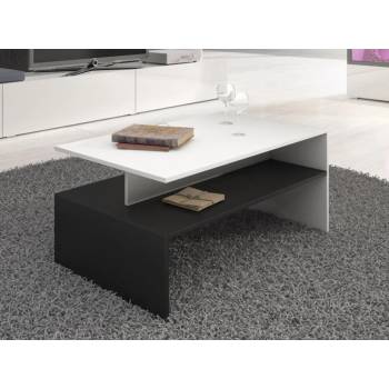 Холна маса Baros бял, бял гланц и черни рамки