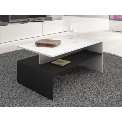 Холна маса Baros бял, бял гланц и черни рамки