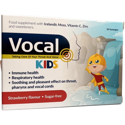 Vocal Kids měkké pastilky s příchutí Jahody 24ks